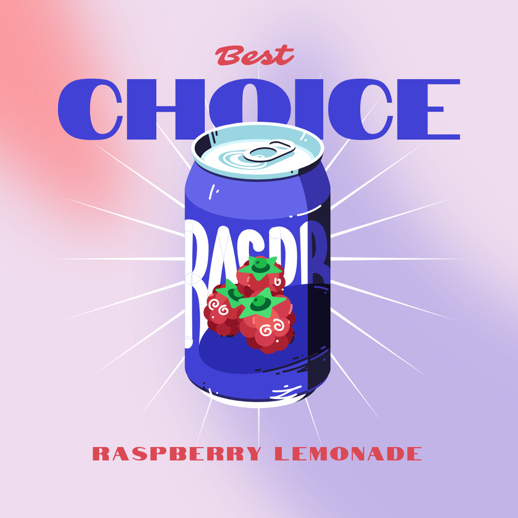 Plantilla de diseño de Raspberry Lemonade Special Offer Instagram AD 