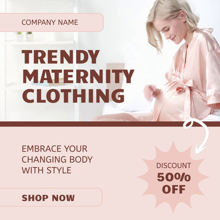 Trendy and Stylish Clothing for Beautiful Pregnancy Animated Post Design Template