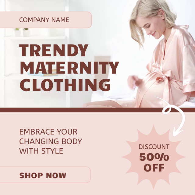 Trendy and Stylish Clothing for Beautiful Pregnancy Animated Postデザインテンプレート