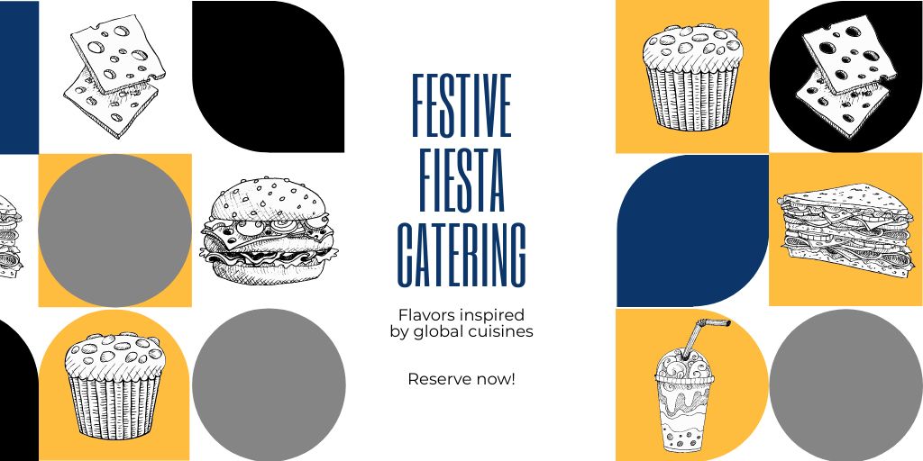 Catering Services for Delicious Food for Holidays Twitter Design Template