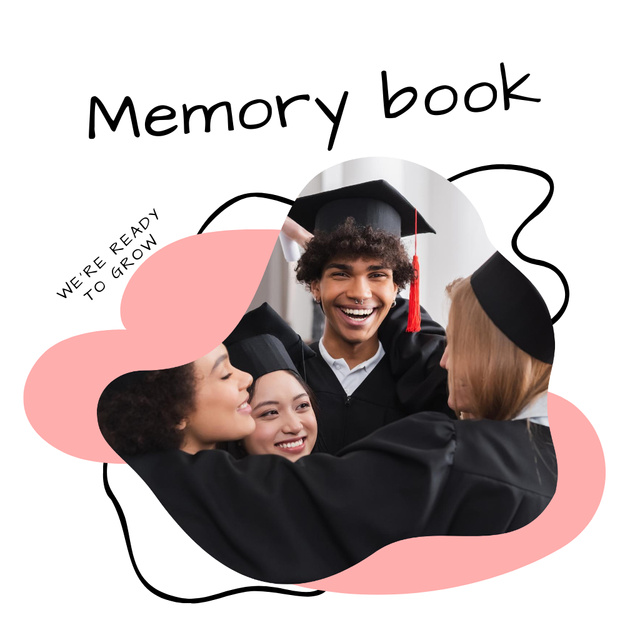 Fun-filled High School Graduation Photoshoot with Graduates Photo Book Design Template