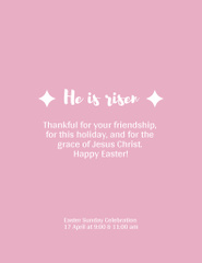 Easter Invitation on Pink Floral Background