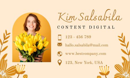 Introductory Card Digital Content Specialist Business Card 91x55mm Design Template