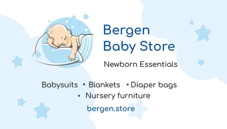Ontwerpsjabloon van Business Card US van Store Offer for Newborns