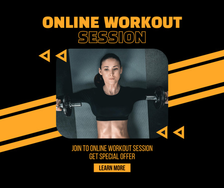 Online Workout Session Invitetion Facebook tervezősablon