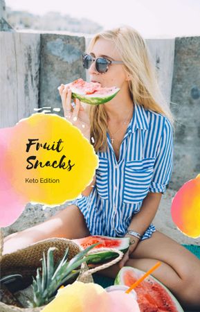 Woman eating Watermelon IGTV Cover Design Template