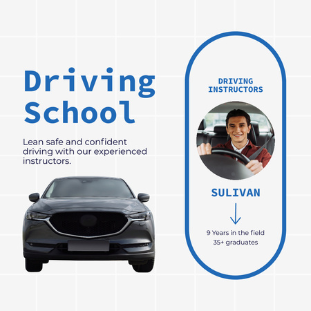 Flexible Driver Training Offer With Instructor Instagram AD Design Template