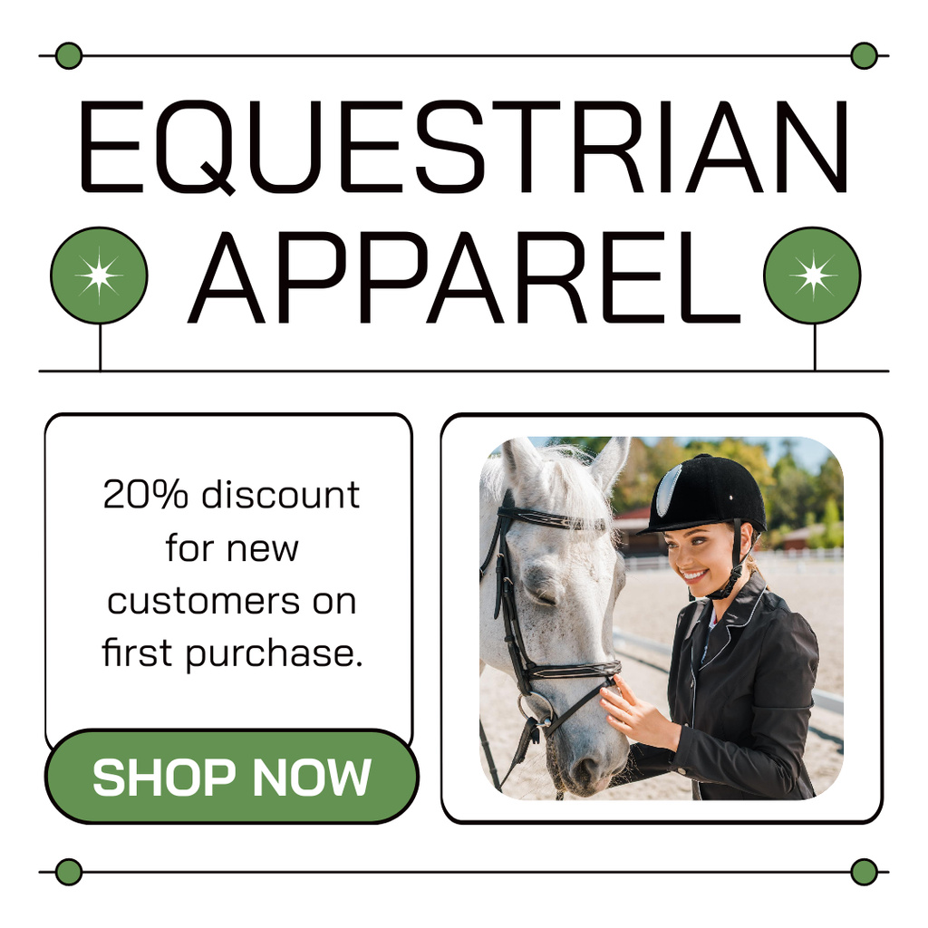 Equestrian Apparel With Discount For First Client Instagramデザインテンプレート