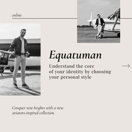 Fashion Offer with Man in Stylish Outfit Instagram Design Template