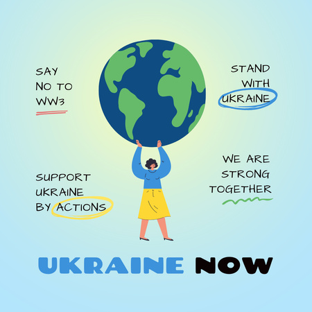 Volunteering Motivation during War in Ukraine Instagram Design Template