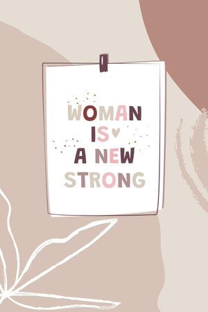 Girl Power Inspirational Citation Pinterest Tasarım Şablonu