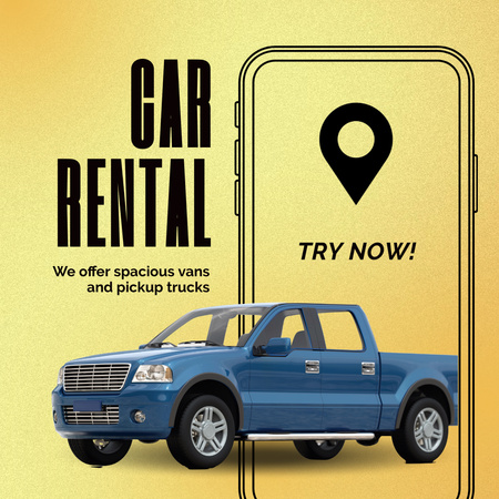 Car Rental Service Offer With Variety Of Autos Animated Post Design Template
