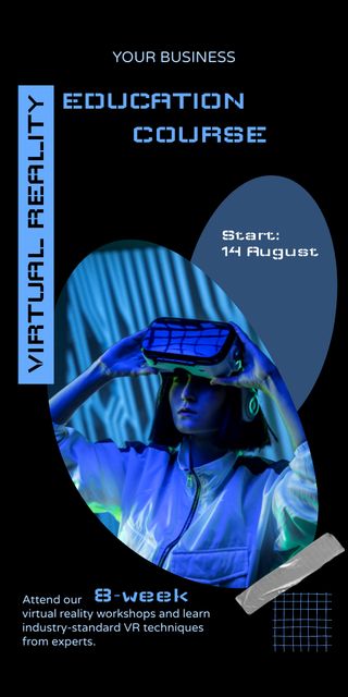 Woman using Virtual Reality Glasses Graphicデザインテンプレート