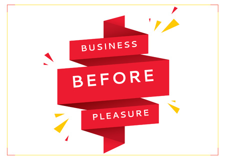 Business Quote on Red Ribbon Postcard – шаблон для дизайну
