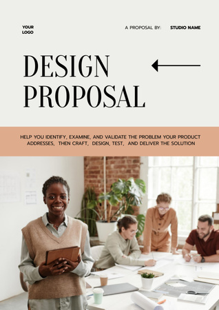 Pessoas no estúdio de design Proposal Modelo de Design
