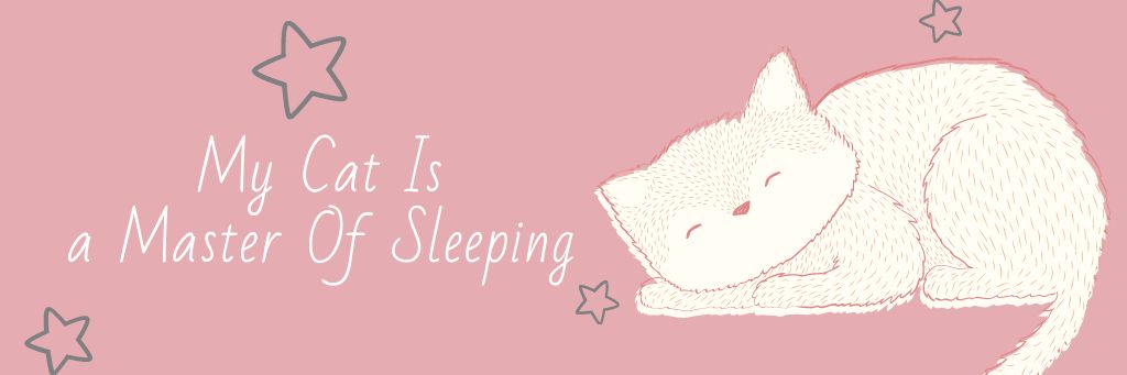Citation about sleeping cat Email header Design Template