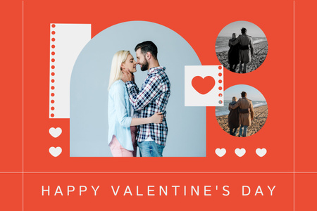 Couple Of Sweethearts Celebrating Valentine's Day Mood Board Design Template