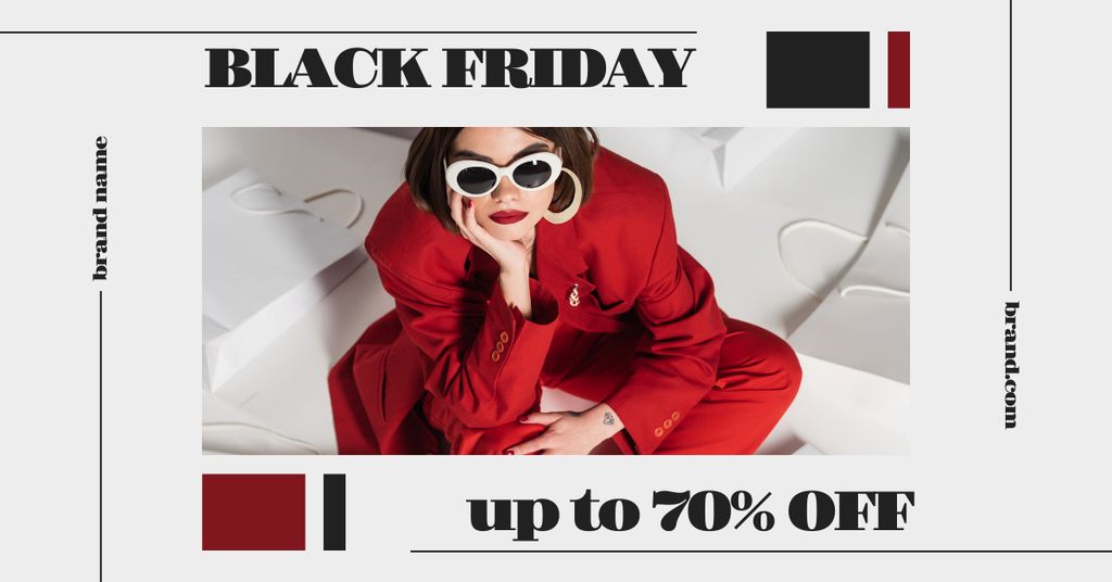 Black Friday Sale of Fancy Wear Sets Facebook AD – шаблон для дизайну
