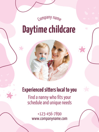 Daytime Childcare Services Ad Poster US Design Template