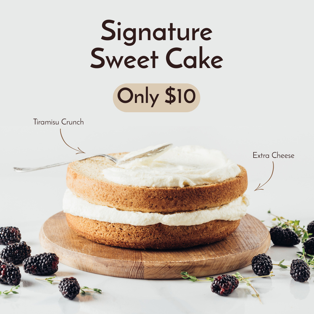 Sweet Cakes Sale Instagram Design Template