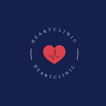 Emblem of Heart Clinic Logo Design Template