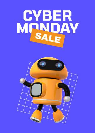 Plantilla de diseño de Home Robots Sale on Cyber Monday Postcard A6 Vertical 