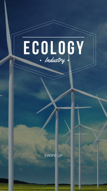 Modèle de visuel Renewable Energy Wind Turbines Farm - Instagram Story