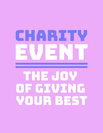 Charity Event Ad with Motivational Phrase T-Shirt Design Template
