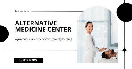 Designvorlage Behandlungen im gesamten Gesundheitszentrum mit Buchung für Facebook AD