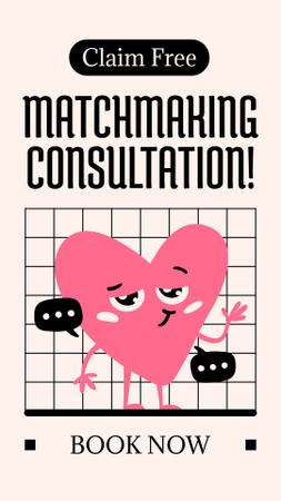 Platilla de diseño Matchmaker Consultation Offer with Cute Pink Heart Instagram Story