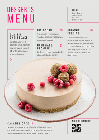 Desserts and Bake in Cafe Menu Design Template