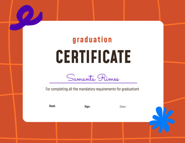 Szablon projektu Graduation Award for Course Completion Certificate