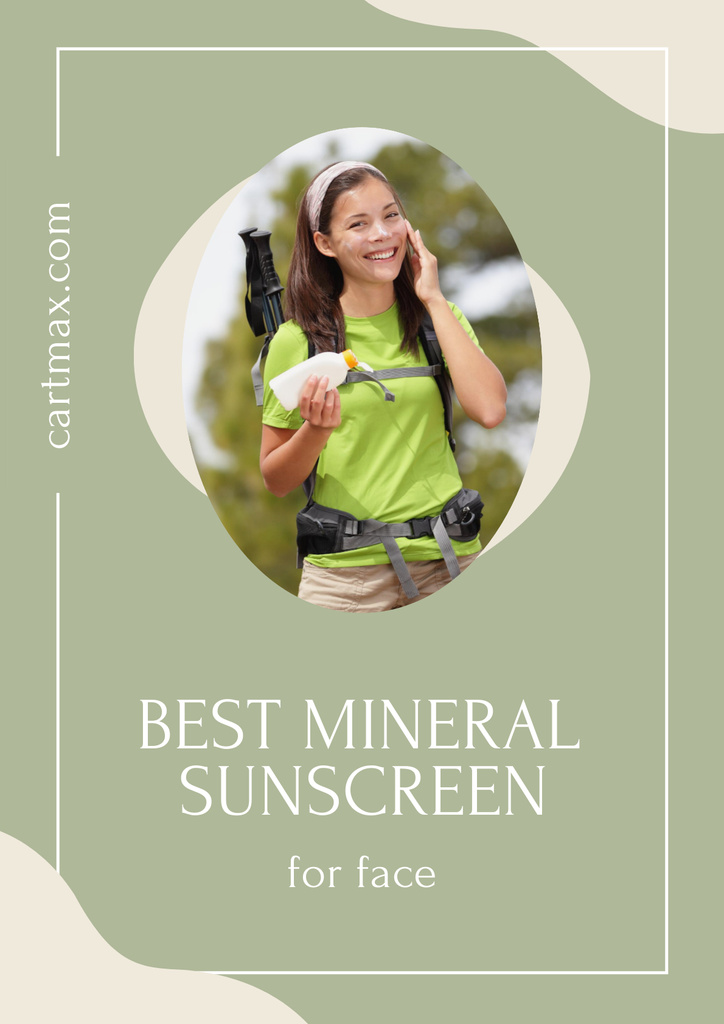 Designvorlage Best Sunscreen Offer  with Young Woman für Poster