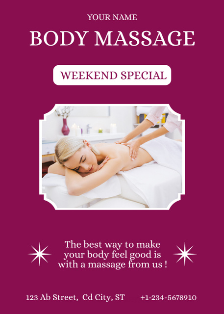 Ontwerpsjabloon van Flayer van Weekend Massage Special Deals