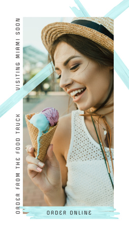 Street Food Ad with Yummy Ice Cream Instagram Story Design Template