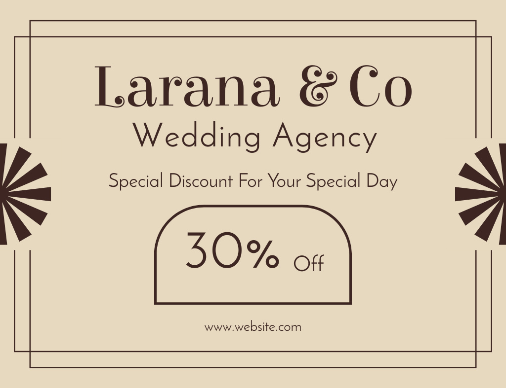 Special Discount on Professional Wedding Planning Services Thank You Card 5.5x4in Horizontal Šablona návrhu