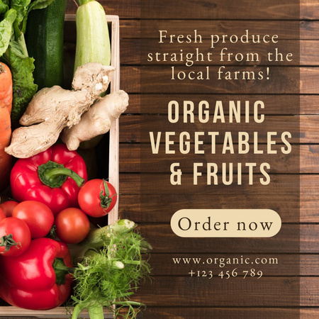 mezőgazdasági termékek bolt hirdetés Instagram tervezősablon