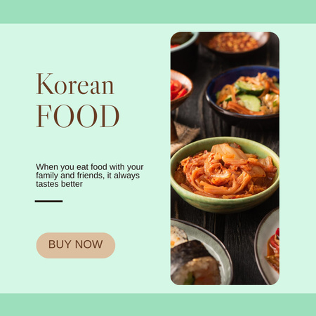 Designvorlage Bestellen Sie leckeres koreanisches Essen für Instagram