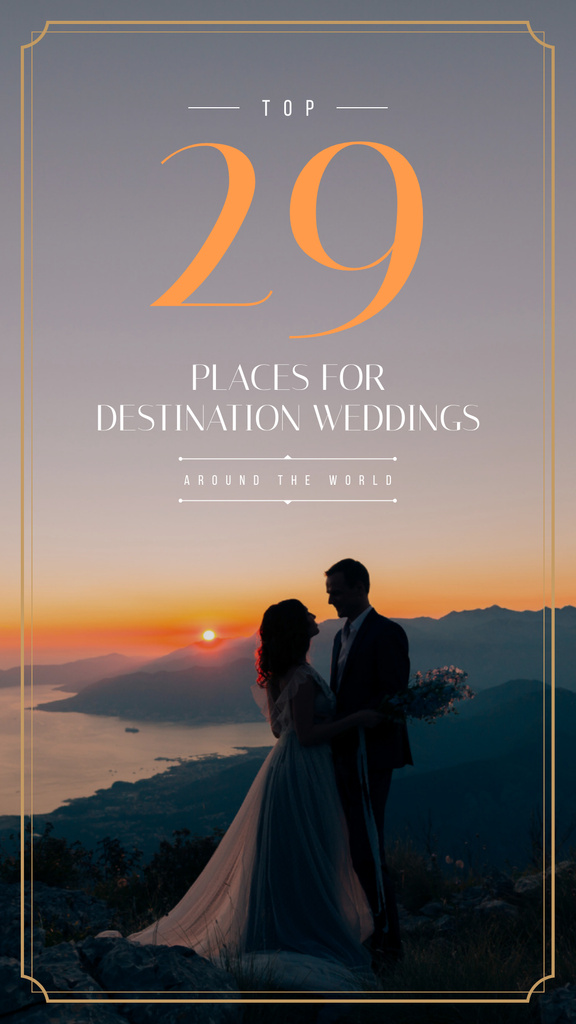 Modèle de visuel Happy Newlyweds on a Cliff on Wedding - Instagram Story