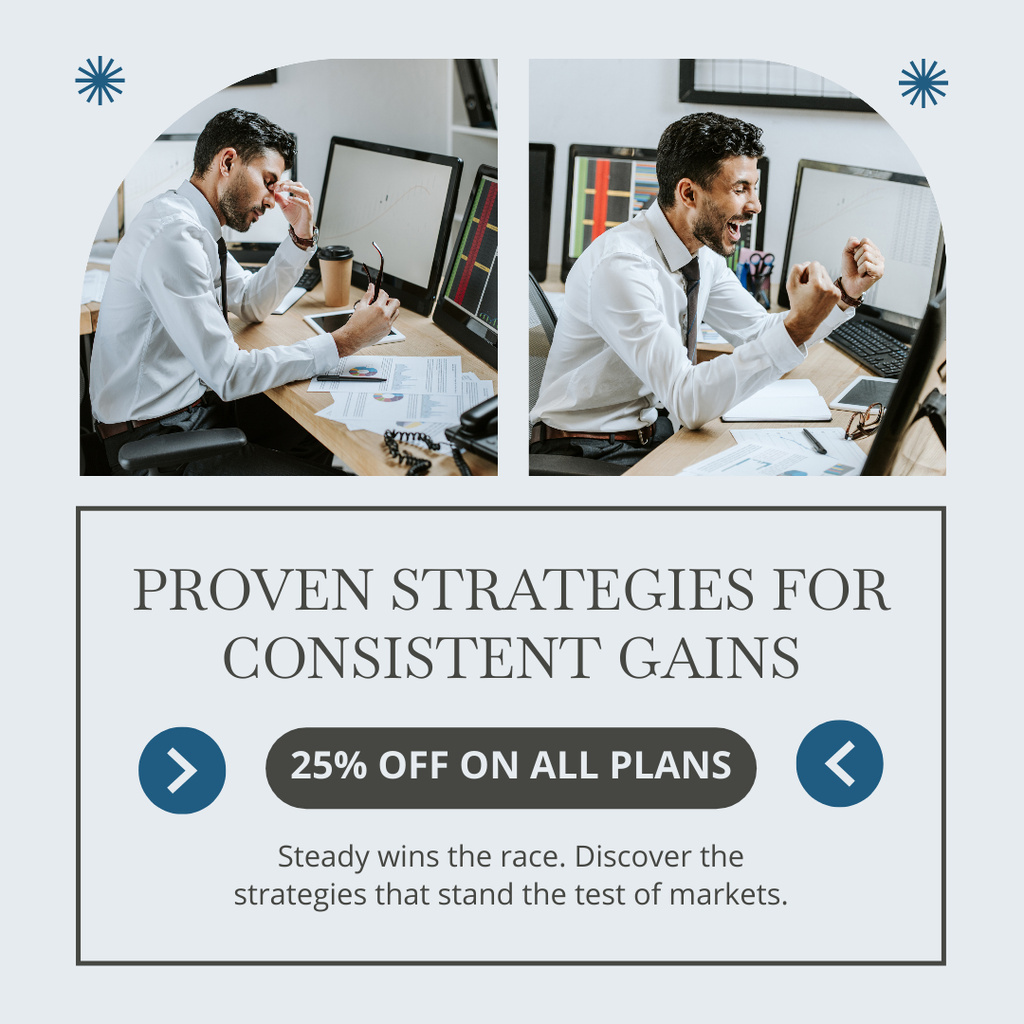 Designvorlage Discount on All Strategic Stock Trading Plans für Instagram