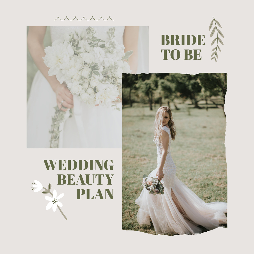 Wedding Celebration Planning with Beautiful Bride Instagram Design Template