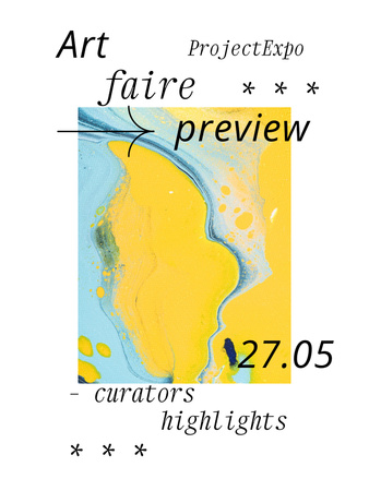 Art Fair Announcement with Watercolor Illustration Poster 36x48in Design Template