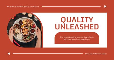 Offer of Dishes with Premium Ingredients Facebook AD Design Template