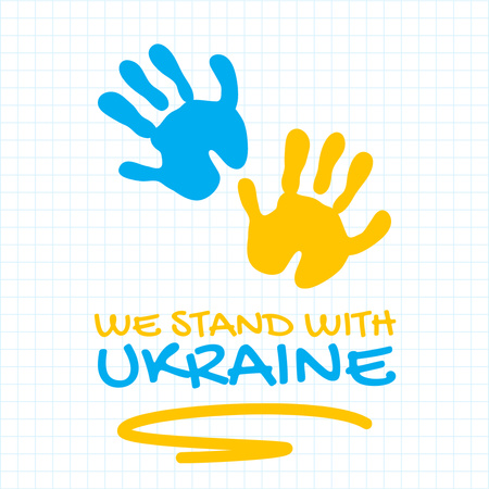 Support for Ukraine with Handprints Instagram Design Template
