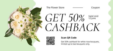 Cashback from Flowers Shop Coupon 3.75x8.25in Design Template