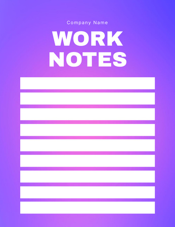 Designvorlage Work Tasks Planning für Notepad 107x139mm
