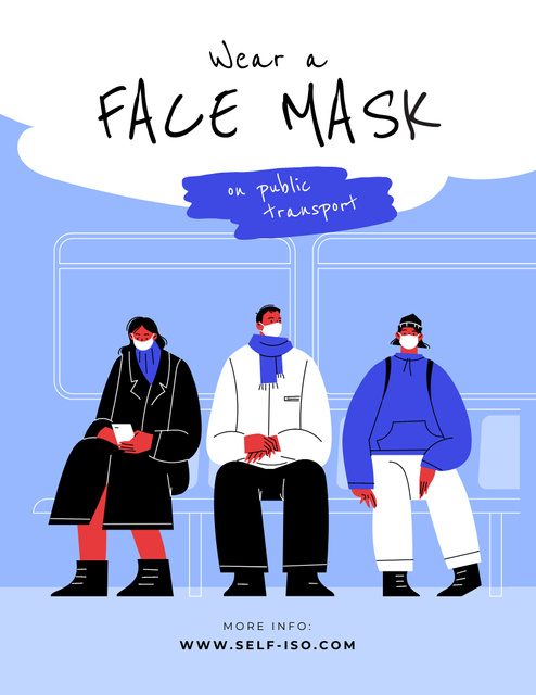 Platilla de diseño Commuters Utilizing Masks on Public Transportation Poster 8.5x11in