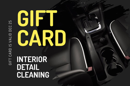 Platilla de diseño Offer of Car Interior Detail Cleaning Gift Certificate