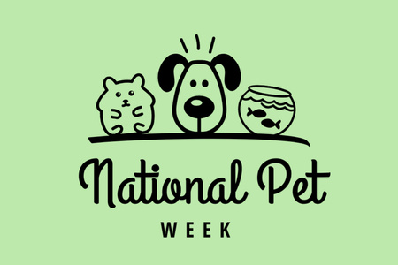 National Pet Week Announcement Postcard 4x6in Design Template