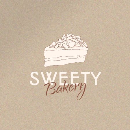 Sweets Store Offer with Delicious Cake Logo Modelo de Design